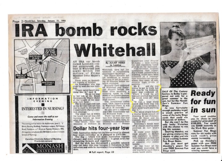 S Interview after IRA explosion